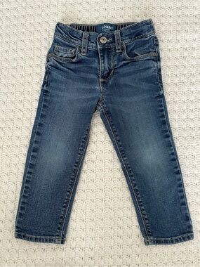 Old Navy 2T Toddler Kid Medium Blue Stretch Adjustable Denim Karate Skinny Jeans